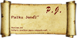 Palku Jenő névjegykártya